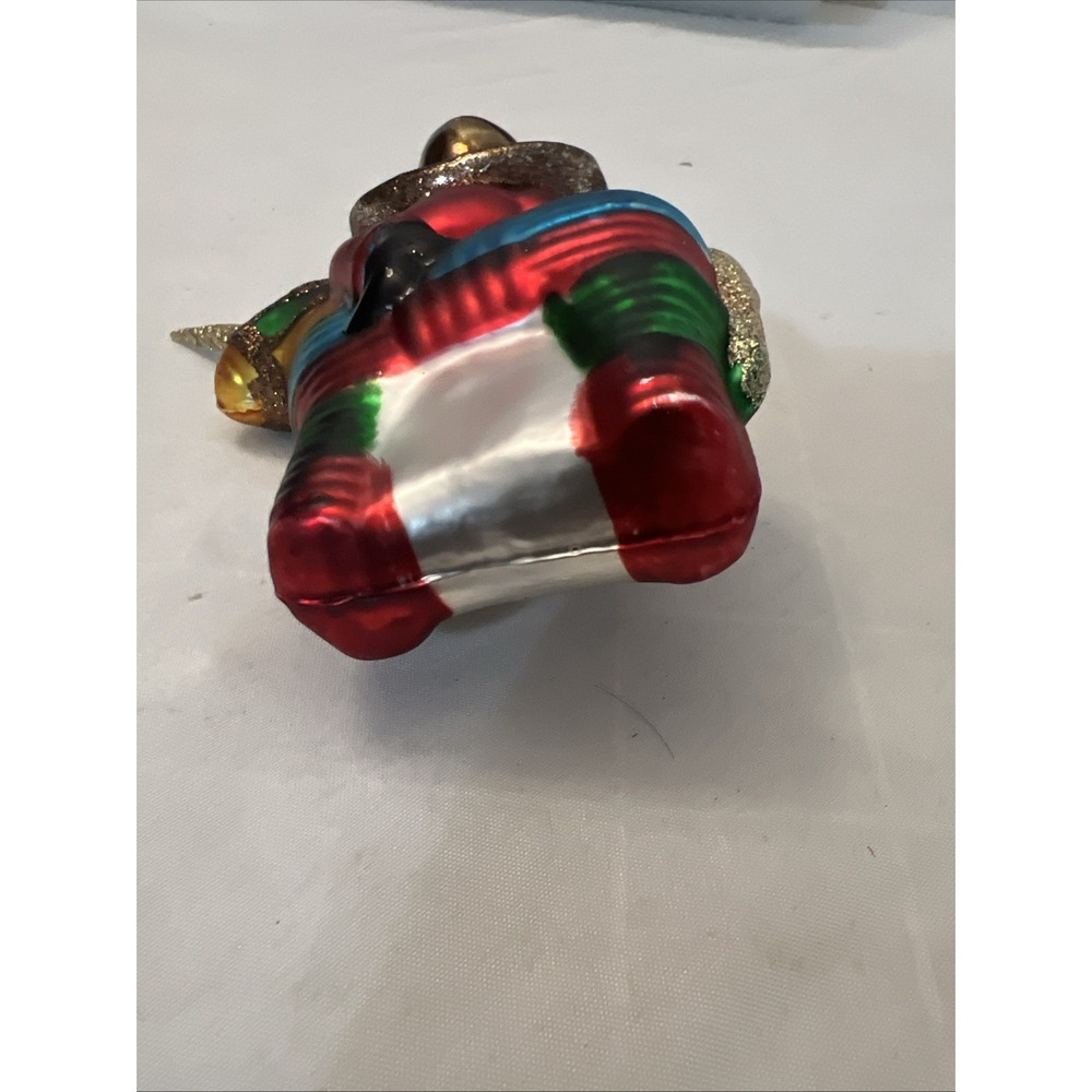 New Papa Noel Glass Christmas‎ Ornament Hispanic Mexican Santa Musician Pinata - Picture 5 of 7